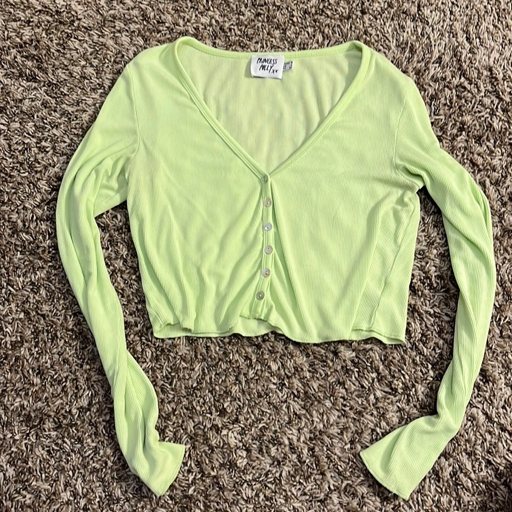 Princess Polly Lime Green long sleep top